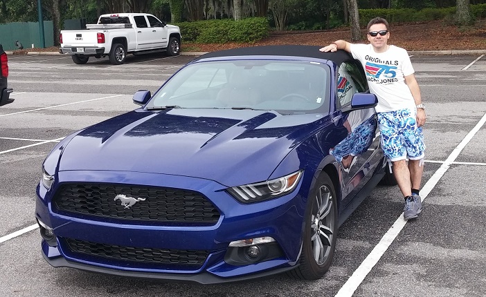 Blue Ford Mustang