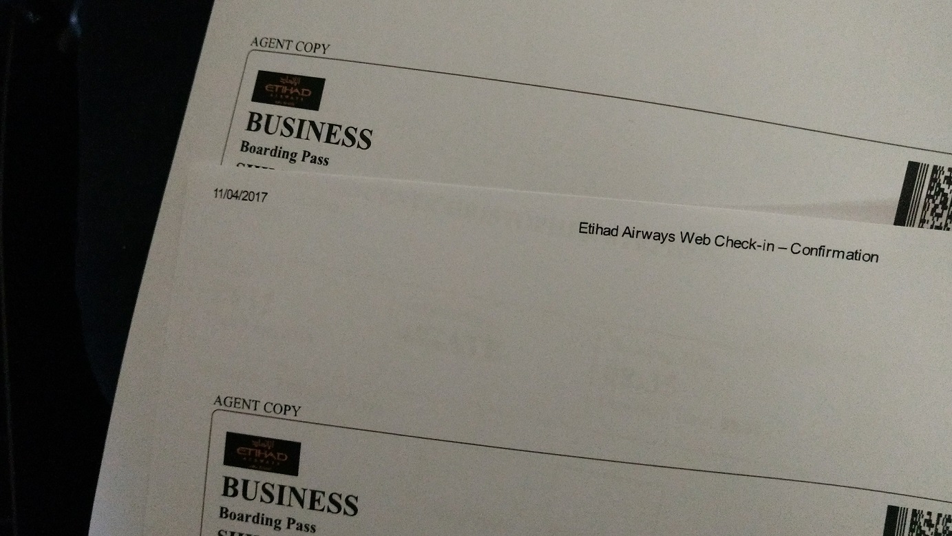 Business Class tickets on Etihad