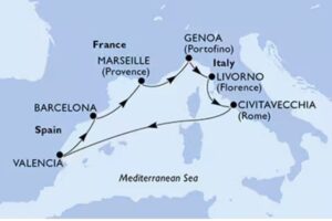 MSC Cruises iitnerary