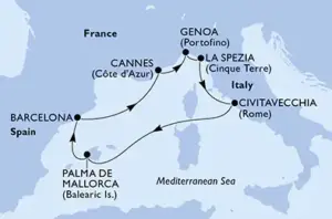 MSC Mediterranean itinerary
