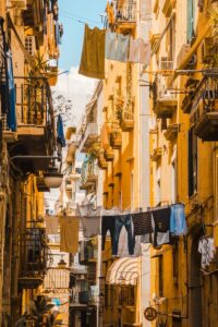 clothes hanged on clothesline Naples